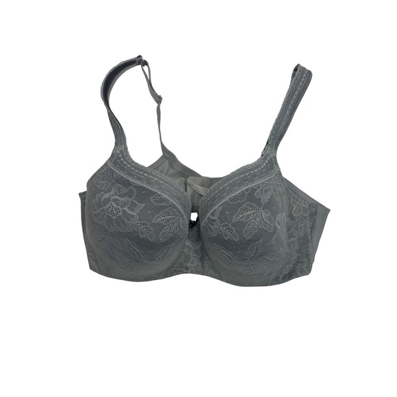 Cacique Gray Lace Full Coverage Underwire Bra Size 40DDD 40F - Picture 1 of 7